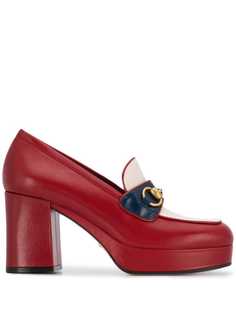 Gucci лоферы на платформе с пряжкой Horsebit