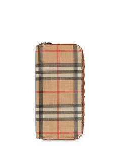 Burberry кошелек с круговой молнией в клетку Vintage Check