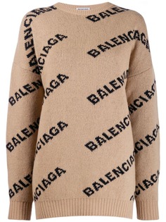 Balenciaga джемпер с круглым вырезом и логотипом