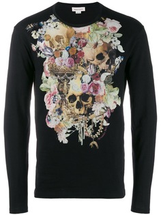 Alexander McQueen футболка с цветочным принтом Skull