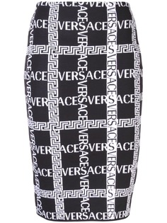 Versace юбка-карандаш с логотипом
