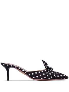 Aquazzura мюли Deneuve 60 с узором в горох
