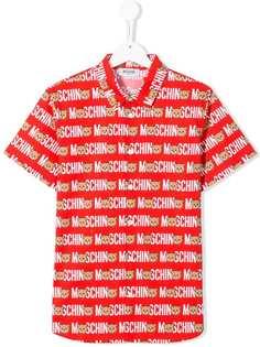 Moschino Kids рубашка с логотипом и короткими рукавами