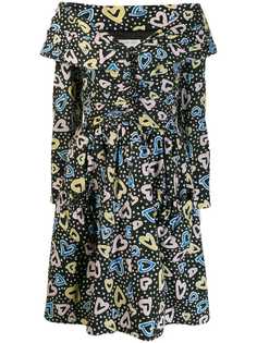 Victor Costa Vintage расклешенное платье 1980-х годов с цветочным узором