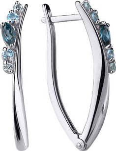 Серебряные серьги Aquamarine