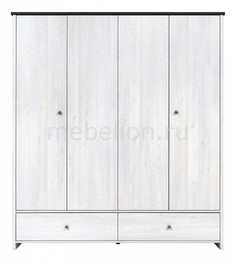 Шкаф платяной Порто SZF4D2S Black Red White