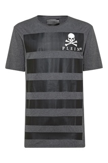 Серая футболка с полосками Philipp Plein