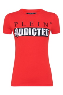 Красная футболка с логотипом и надписью Philipp Plein