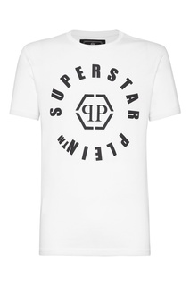 Белая футболка с символом бренда Philipp Plein