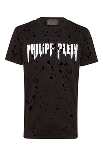 Черная футболка с рваной отделкой Philipp Plein