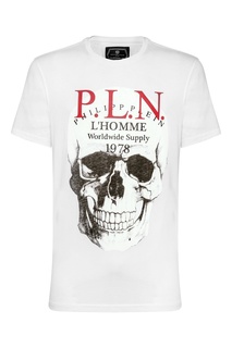 Белая футболка с графичным принтом Philipp Plein