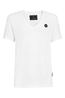 Белая футболка с V-вырезом Philipp Plein