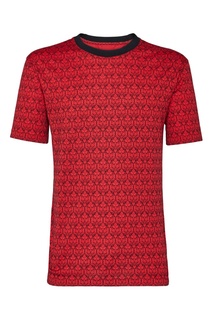 Красная футболка с символикой бренда Billionaire