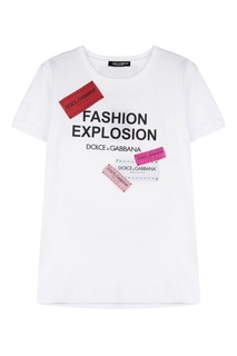 Белая футболка с принтом Dolce & Gabbana