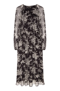 Черно-белое платье с ботаническим принтом Essentiel Antwerp