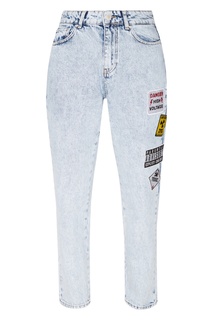 «Вареные» джинсы с аппликациями Victoria Bonya Jeans