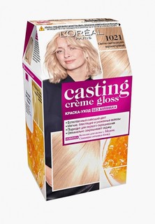 Краска для волос LOreal Paris LOreal "Casting Creme Gloss", стойкая, без аммиака, оттенок 1021, Светло-светло-русый перламутровый