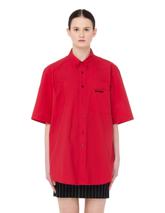 Красная рубашка с вышивкой Vetements