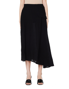 Черная асимметричная юбка из льна Yohji Yamamoto