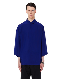 Ярко-синяя рубашка из шелка Haider Ackermann