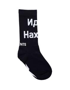 Черные носки с надписью Vetements