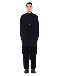 Черная удлиненная рубашка Yohji Yamamoto
