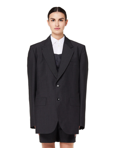 Серый шерстяной пиджак oversized Junya Watanabe
