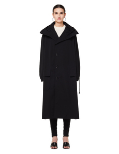 Черная парка с капюшоном Ys