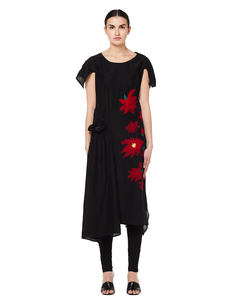 Шелковое платье с цветочным принтом Yohji Yamamoto