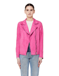 Розовая кожаная куртка-косуха Salvatore Santoro