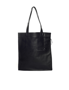 Черная кожаная сумка-шоппер Yohji Yamamoto
