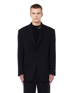 Черный пиджак с нашивкой на рукаве Vetements