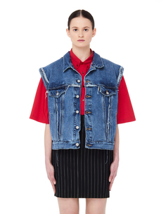 Голубой жилет из денима Vetements