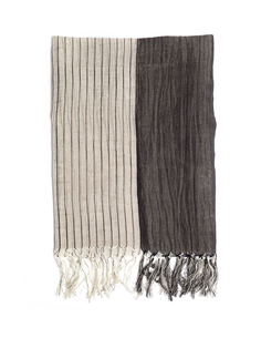Серо-бежевый шарф из льна и хлопка Ys