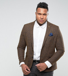 Приталенный пиджак в крапинку рыжего цвета Harry Brown PLUS - Темно-синий