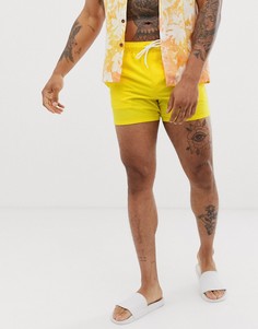 Ярко-желтые короткие шорты для плавания ASOS DESIGN - Желтый