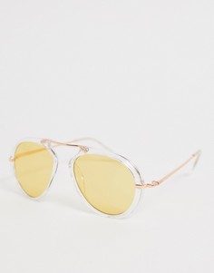 Солнцезащитные очки-авиаторы с затемненными стеклами SVNX - Желтый 7X