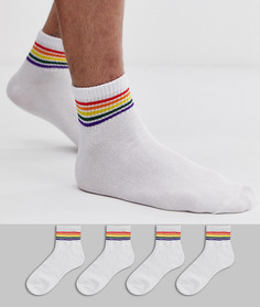 Комплект из 4 пар носков с полосками Jack & Jones - Белый