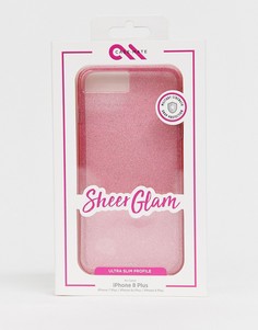 Розовый чехол для iPhone 8/7/6 plus с блестками Case-mate - Розовый