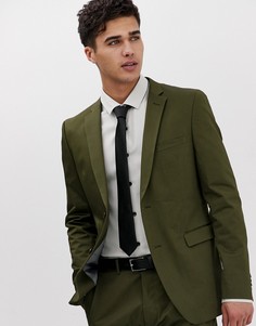 Приталенный пиджак цвета хаки Esprit - Зеленый