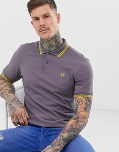 Серое поло с контрастной отделкой на воротнике Fred Perry - Серый