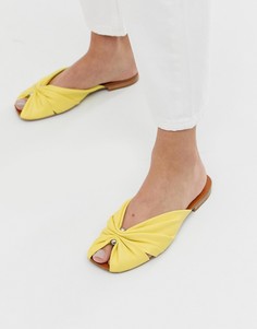 Светло-желтые кожаные сандалии с квадратным носком & Other Stories - Желтый
