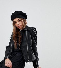Куртка из искусственной кожи с пышными рукавами New Look - Черный