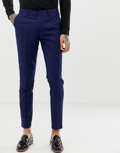 Темно-синие брюки слим с добавлением шерсти Gianni Feraud - Темно-синий