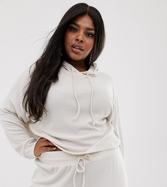 Мягкий худи для дома в рубчик ASOS DESIGN Curve - Бежевый