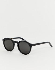 Солнцезащитные очки в круглой черной оправе Monokel Eyewear Barstow - Черный
