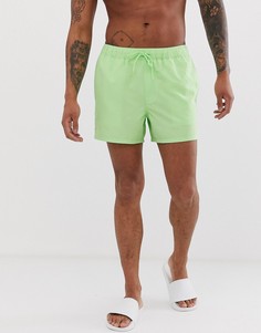 Короткие шорты для плавания мятно-зеленого цвета ASOS DESIGN - Зеленый