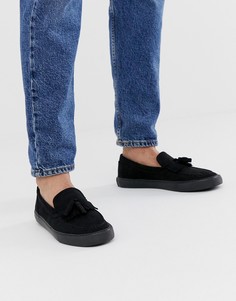 Черные кеды-слипоны из искусственной замши ASOS DESIGN - Черный