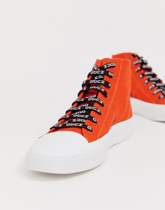 Оранжевые высокие кроссовки с логотипом HUGO Zero - Оранжевый