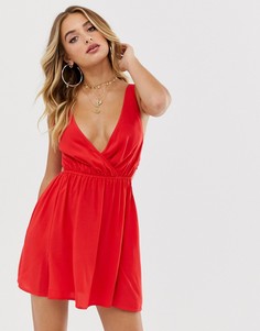 Красный пляжный сарафан с завязкой сзади ASOS DESIGN - Красный